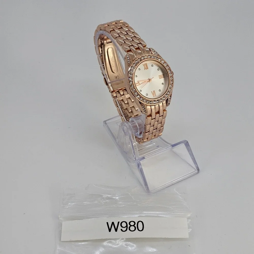 30MM Watch Women Gold Dial Gold Bracelet Band 6.75